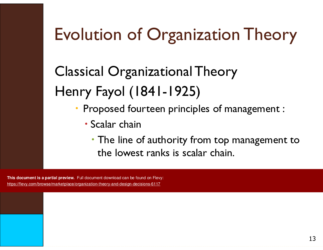 This is a partial preview of Organization Theory (46-slide PowerPoint presentation (PPT)). Full document is 46 slides. 