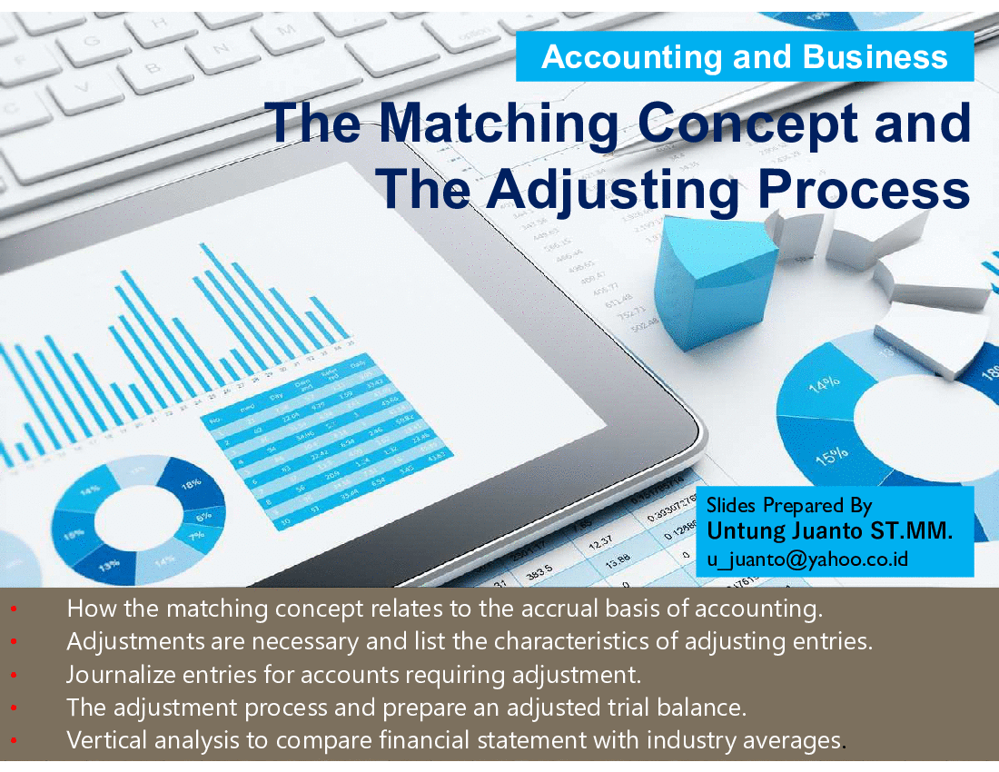 This is a partial preview of Accounting the Matching Concept and the Adjusting Process (50-slide PowerPoint presentation (PPT)). Full document is 50 slides. 