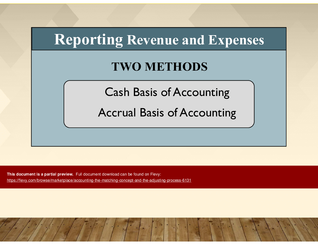Accounting the Matching Concept and the Adjusting Process (50-slide PPT PowerPoint presentation (PPT)) Preview Image