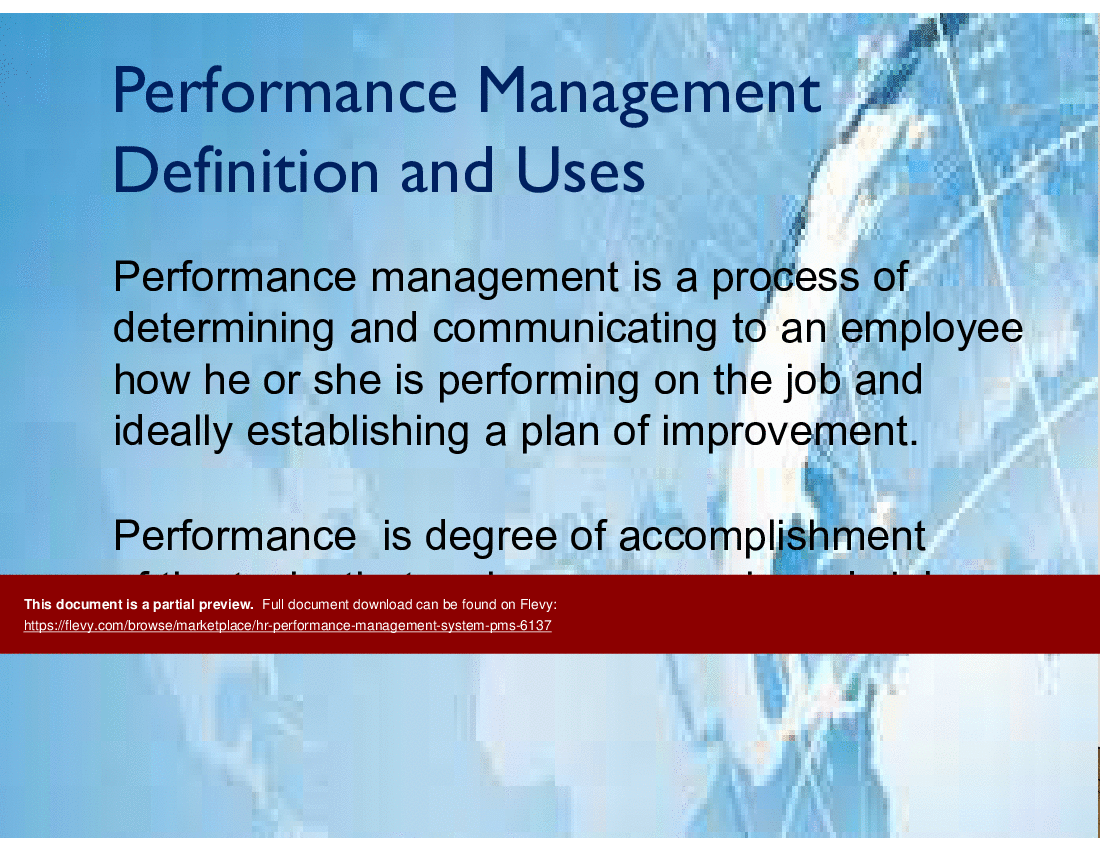 HR Performance Management System (PMS) (28-slide PPT PowerPoint presentation (PPT)) Preview Image