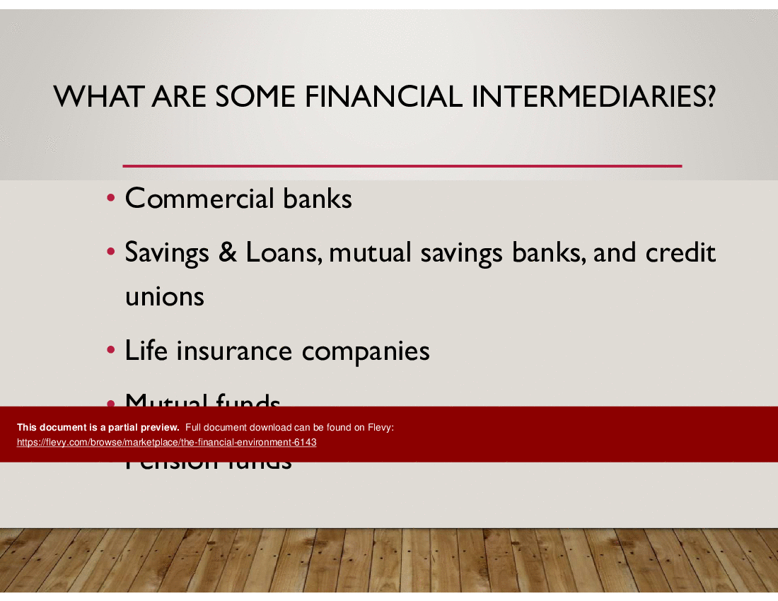 The Financial Environment (52-slide PowerPoint presentation (PPT)) Preview Image