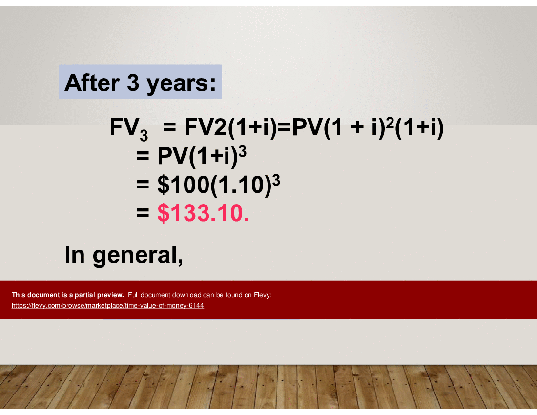Time Value of Money (86-slide PowerPoint presentation (PPT)) Preview Image