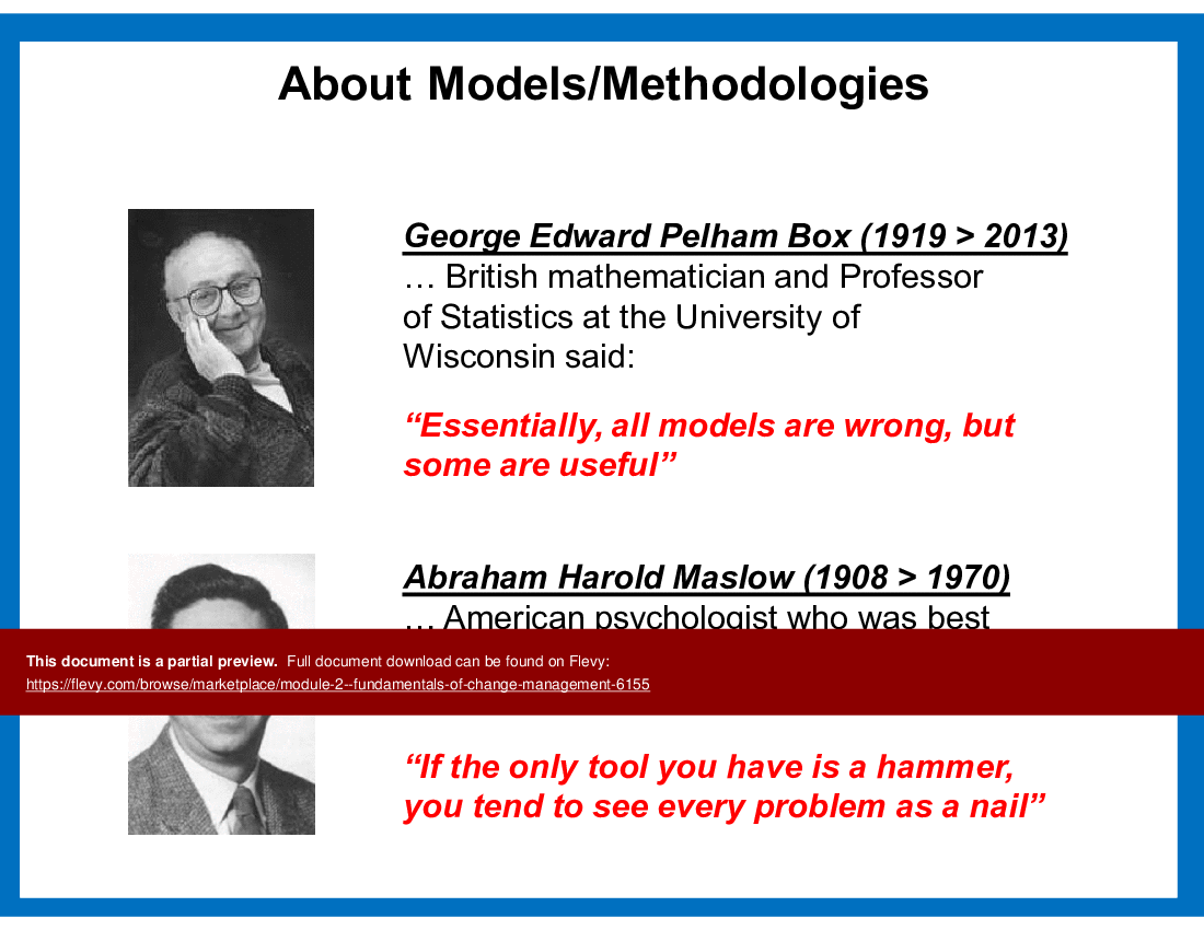 FCM 2 - CM Models, Lewin, Kotter, Prosci & Highway of Change (58-slide PPT PowerPoint presentation (PPT)) Preview Image