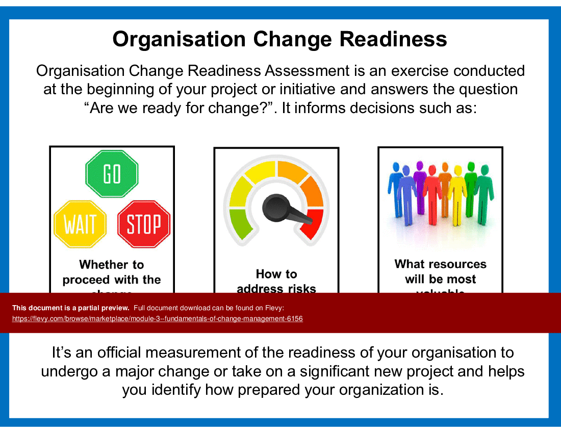 This is a partial preview of FCM 3 - Change Readiness, Change Implementation, People & Behaviours (61-slide PowerPoint presentation (PPT)). Full document is 61 slides. 