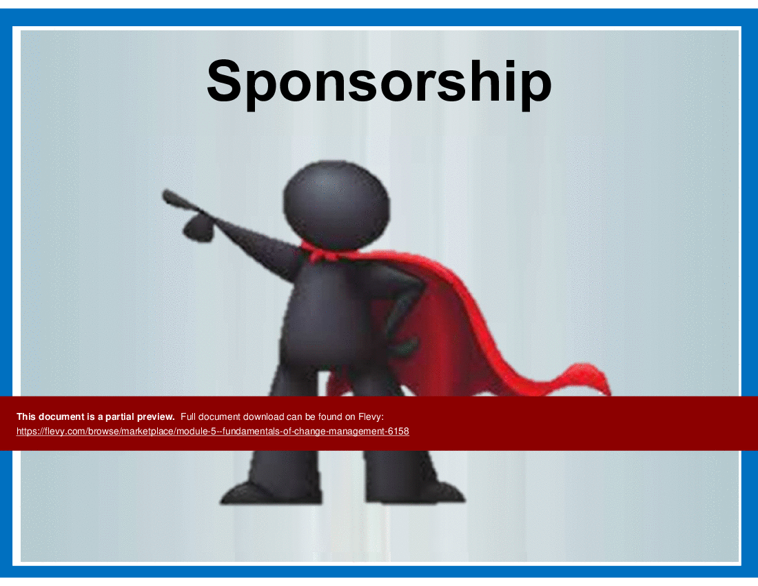This is a partial preview of FCM 5 - Sponsorship, Stakeholders & Communication (70-slide PowerPoint presentation (PPT)). Full document is 70 slides. 