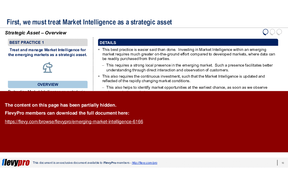 This is a partial preview of Emerging Market Intelligence (28-slide PowerPoint presentation (PPTX)). Full document is 28 slides. 