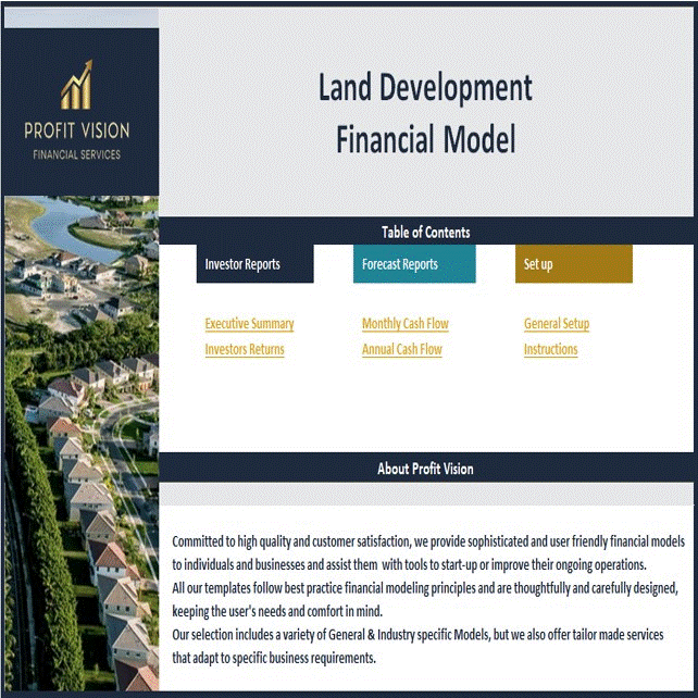 Land Development Financial Model - Dynamic 10 Year Forecast (Excel template (XLSX)) Preview Image