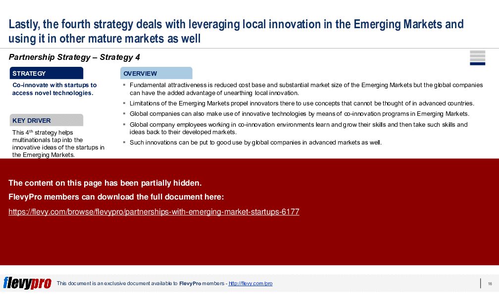 Partnerships with Emerging Market Startups (24-slide PPT PowerPoint presentation (PPTX)) Preview Image