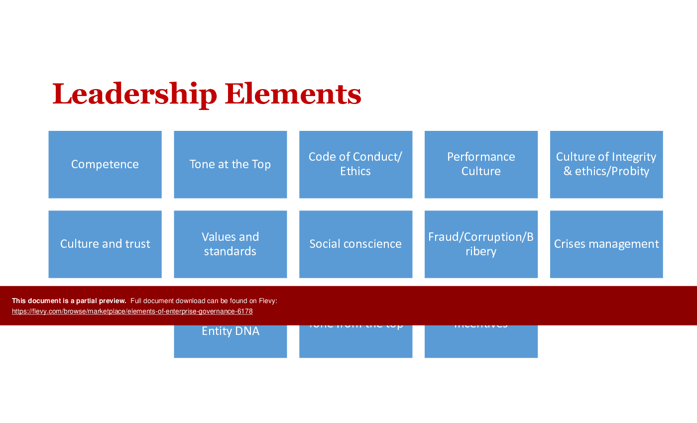 This is a partial preview of Elements of Enterprise Governance (24-slide PowerPoint presentation (PPTX)). Full document is 24 slides. 