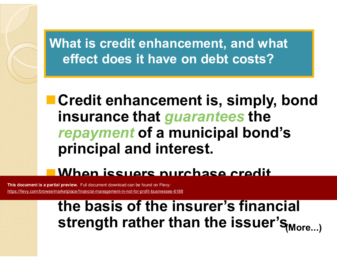 Financial Management in Not-for-Profit Businesses (30-slide PowerPoint presentation (PPT)) Preview Image