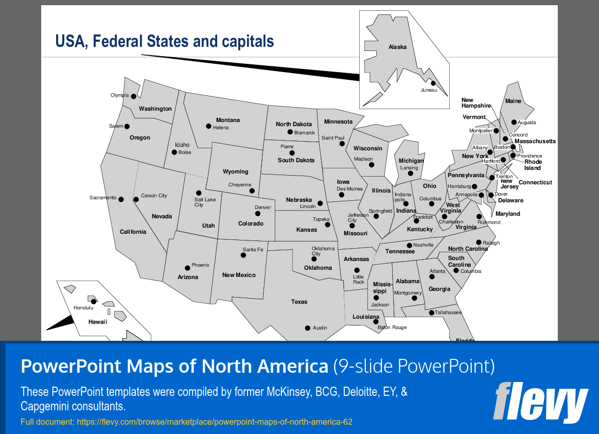 PowerPoint Maps of North America (9-slide PPT PowerPoint presentation slide deck (PPT)) Preview Image