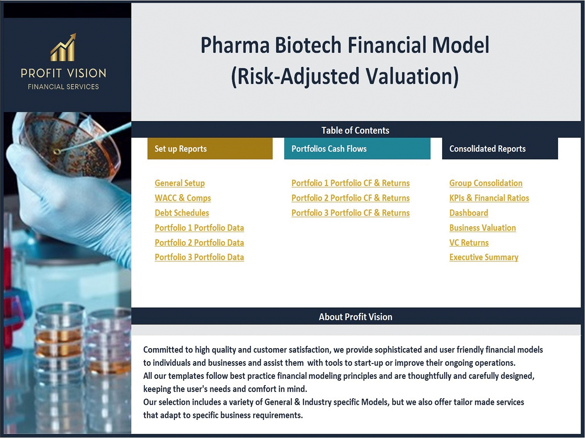 This is a partial preview of Pharma Biotech Risk-Adjusted Valuation Model (Excel workbook (XLSX)). 