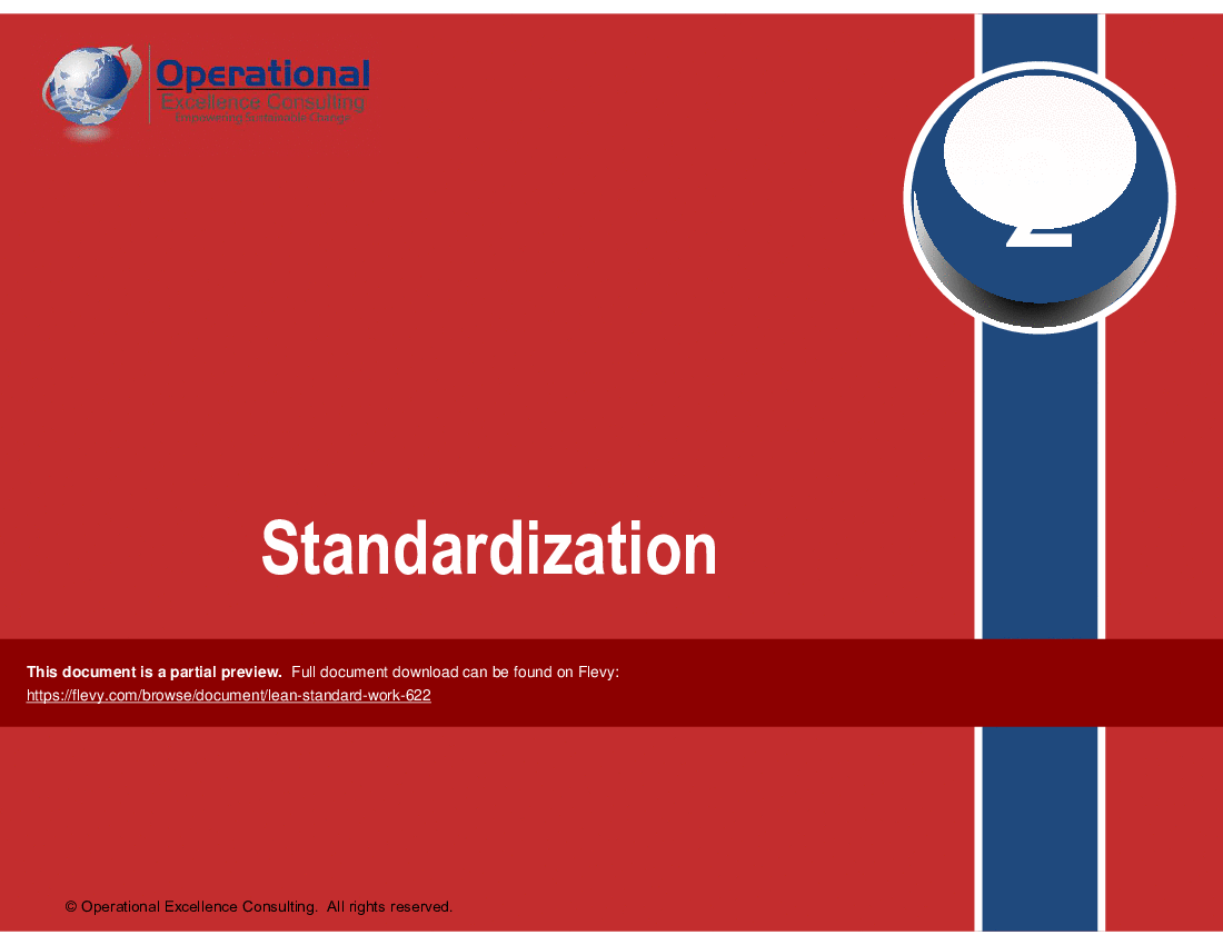 Lean Standard Work (147-slide PPT PowerPoint presentation (PPTX)) Preview Image