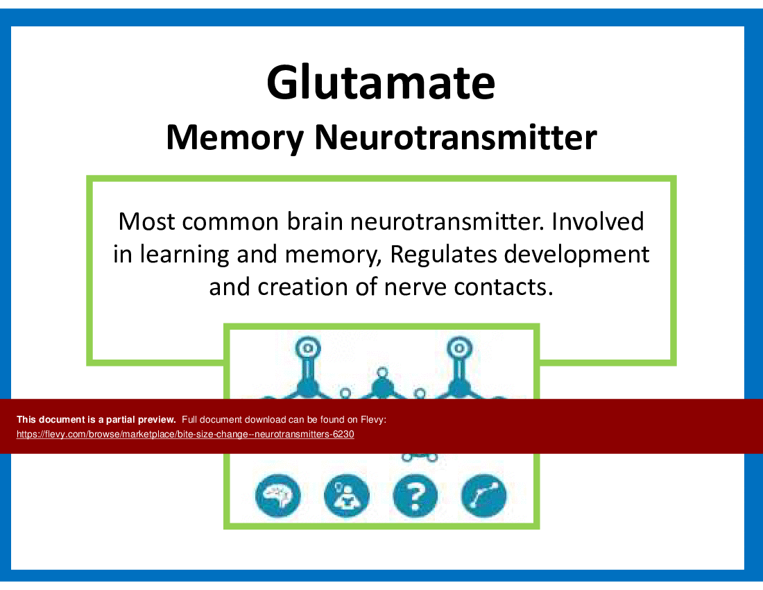 This is a partial preview of Bite-Size Change - Neurotransmitters (14-slide PowerPoint presentation (PPTX)). Full document is 14 slides. 
