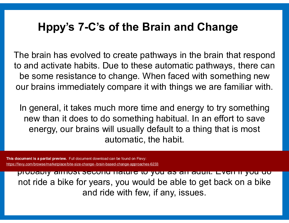 Bite-Size Change - Brain-Based Change Approaches (16-slide PPT PowerPoint presentation (PPT)) Preview Image