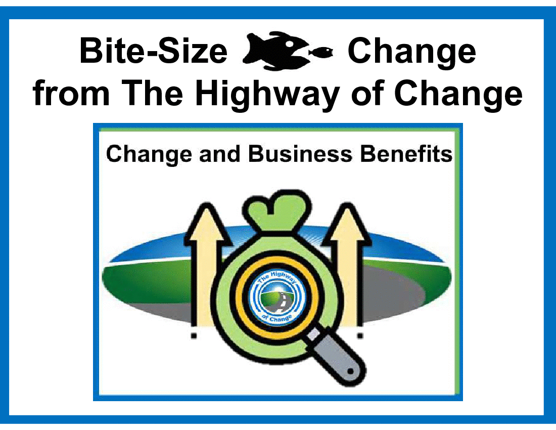 This is a partial preview of Bite-Size Change - Change and Business Benefits (13-slide PowerPoint presentation (PPT)). Full document is 13 slides. 