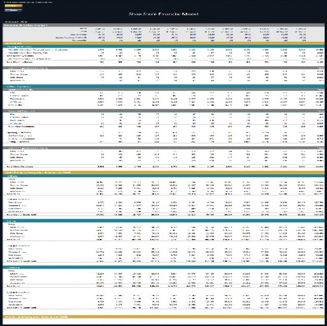 Shoe Store Financial Model - Dynamic 10 Year Forecast (Excel template (XLSX)) Preview Image