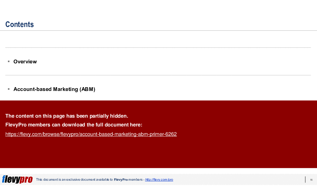 Account-based Marketing (ABM) Primer (21-slide PPT PowerPoint presentation (PPTX)) Preview Image