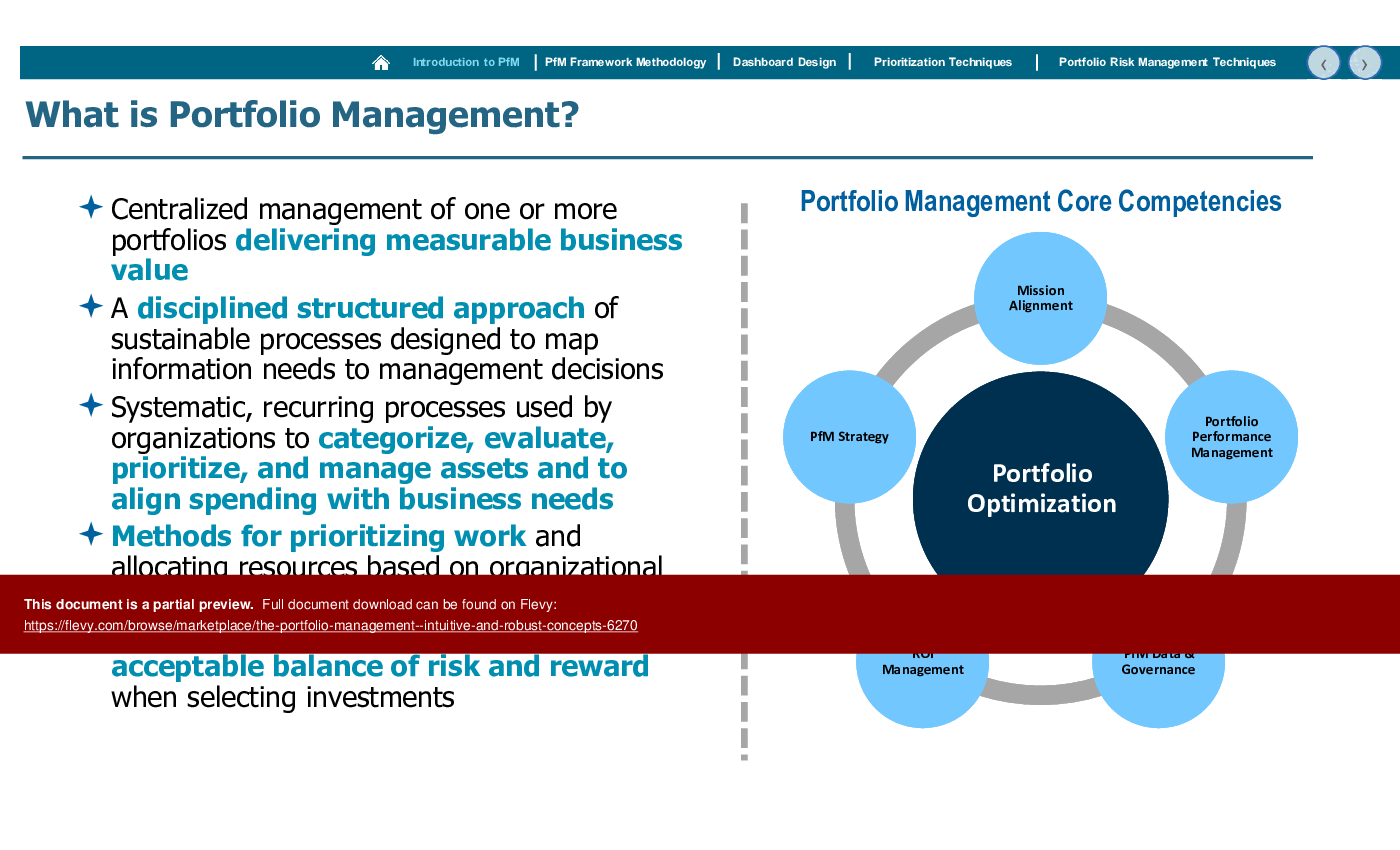 The Portfolio Management - Intuitive and Robust Concepts (143-slide PowerPoint presentation (PPTX)) Preview Image