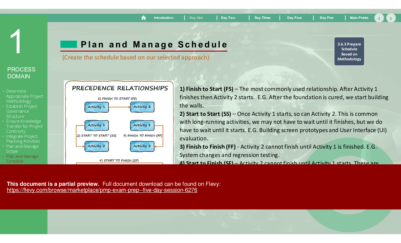 PMP Exam Prep - Five Days Session (435-slide PowerPoint presentation (PPTX)) Preview Image