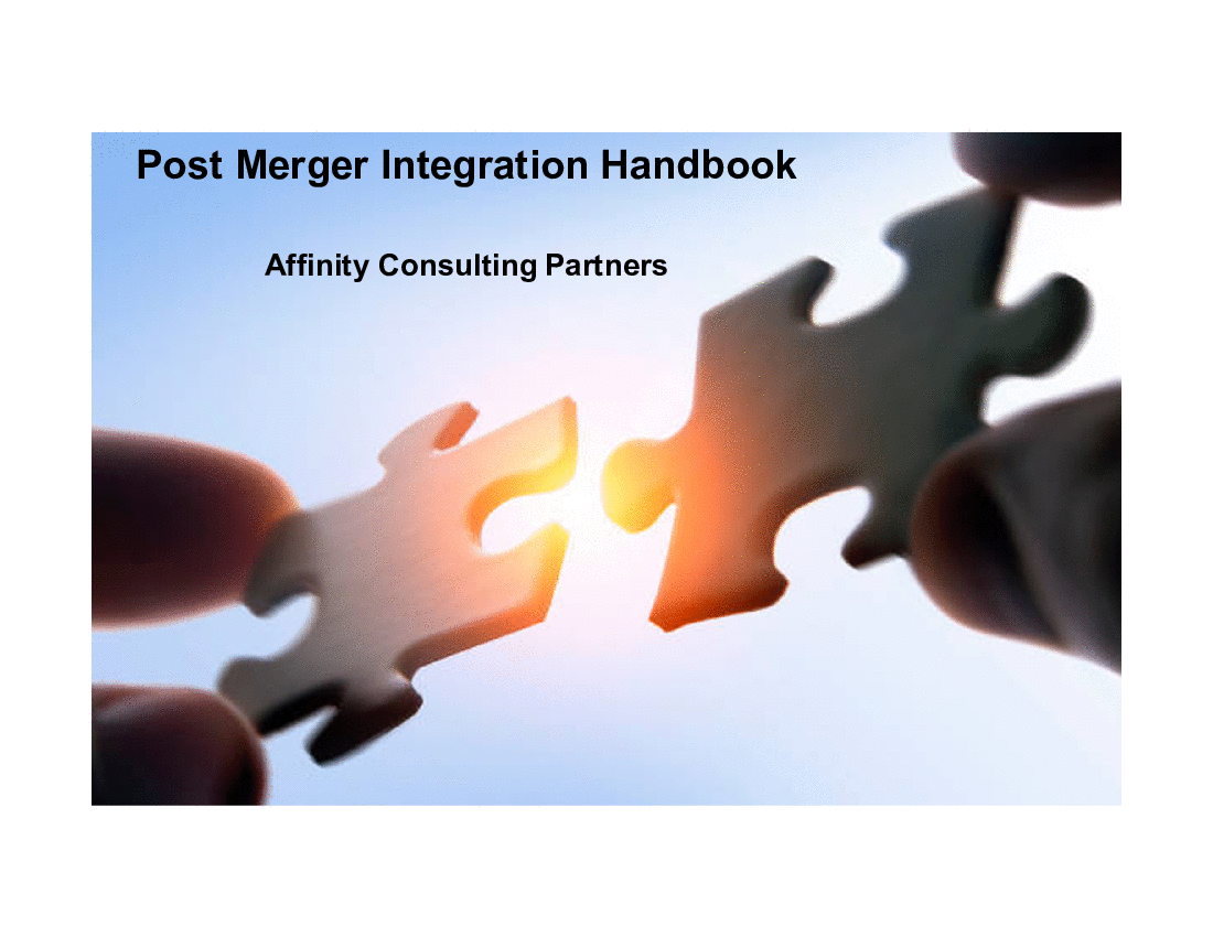 This is a partial preview of Post Merger Integration (PMI) Handbook (157-slide PowerPoint presentation (PPTX)). Full document is 157 slides. 