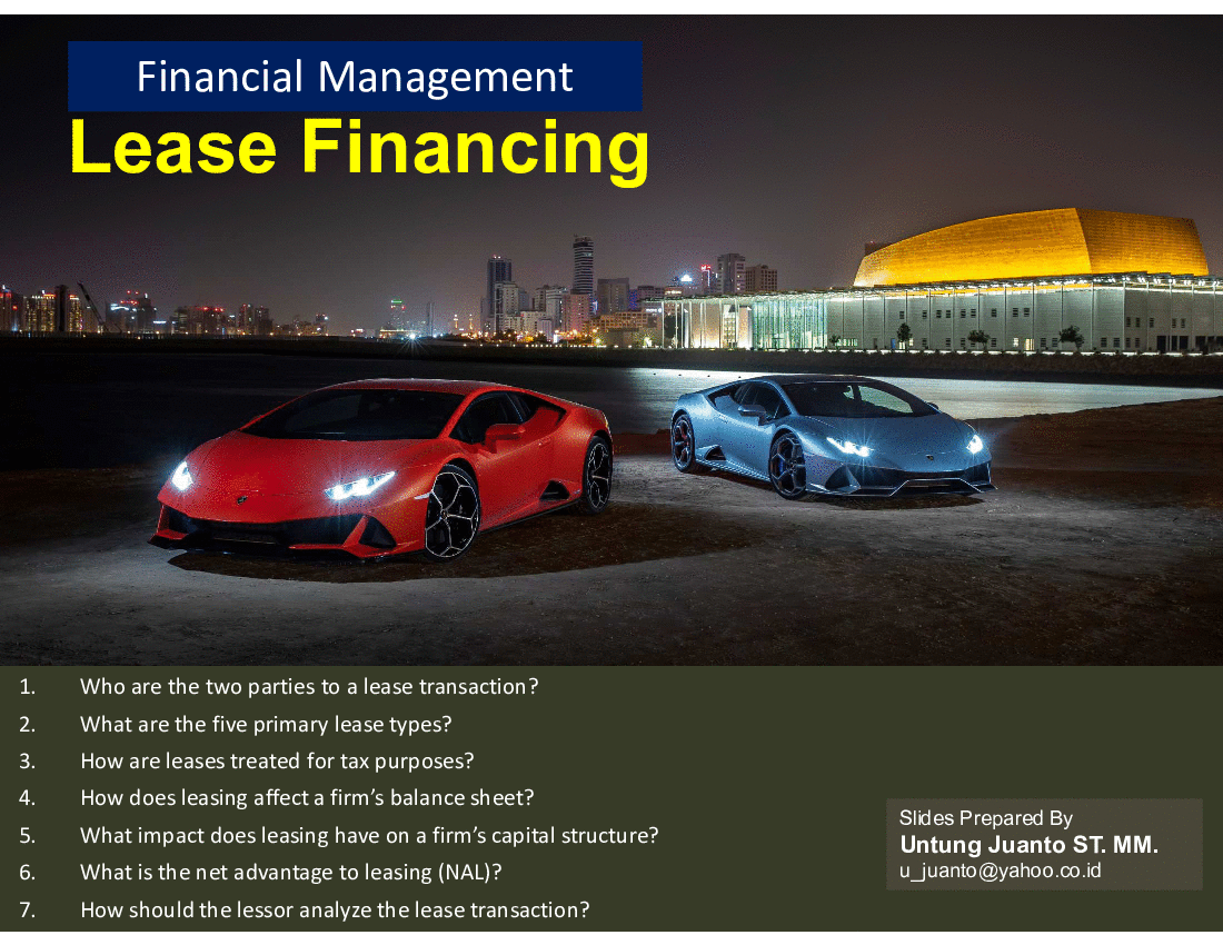 Lease Financing (Financial Management)