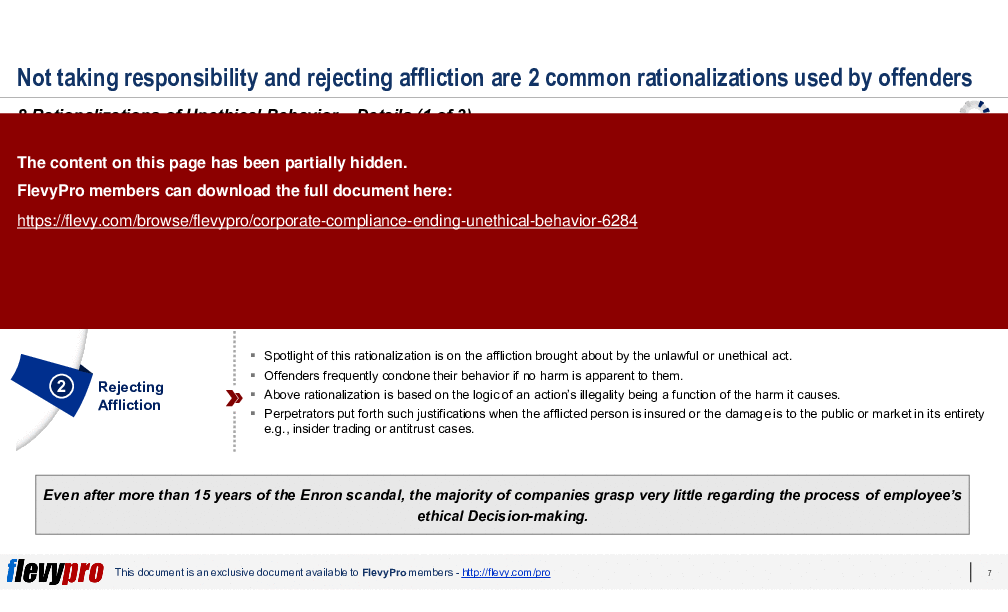 Corporate Compliance: Ending Unethical Behavior (21-slide PowerPoint presentation (PPTX)) Preview Image