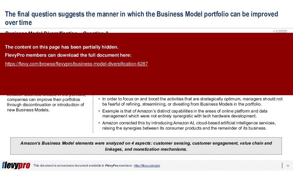 Business Model Diversification (29-slide PPT PowerPoint presentation (PPTX)) Preview Image