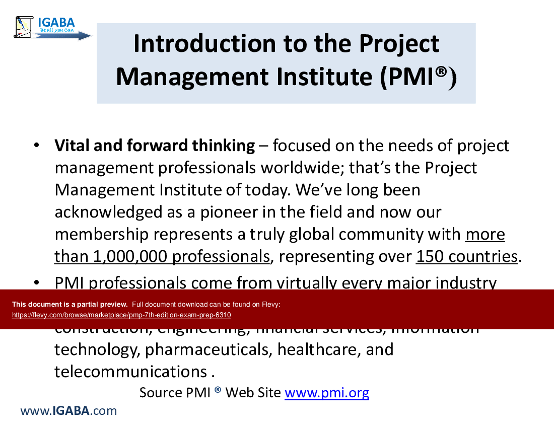 PMP 7th Edition Exam Prep (245-slide PPT PowerPoint presentation (PPTX)) Preview Image