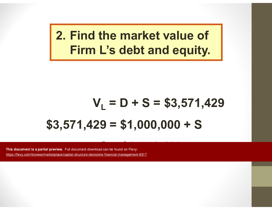 This is a partial preview of Capital Structure Decisions (Financial Management) (57-slide PowerPoint presentation (PPT)). Full document is 57 slides. 