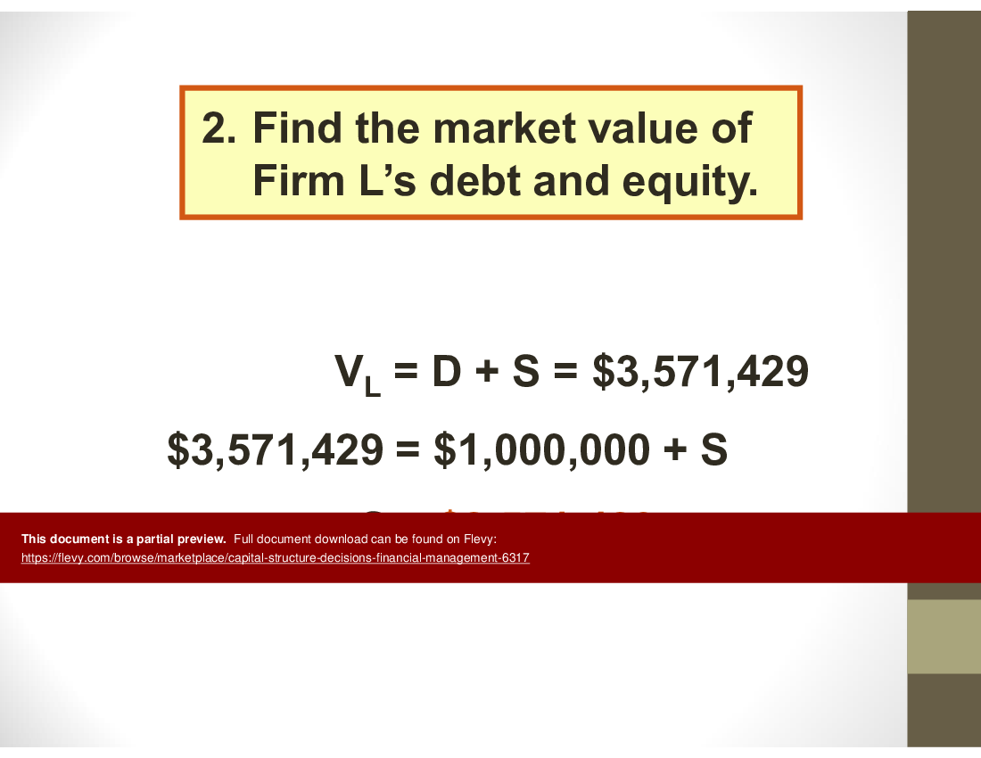 This is a partial preview of Capital Structure Decisions (Financial Management). Full document is 57 slides. 