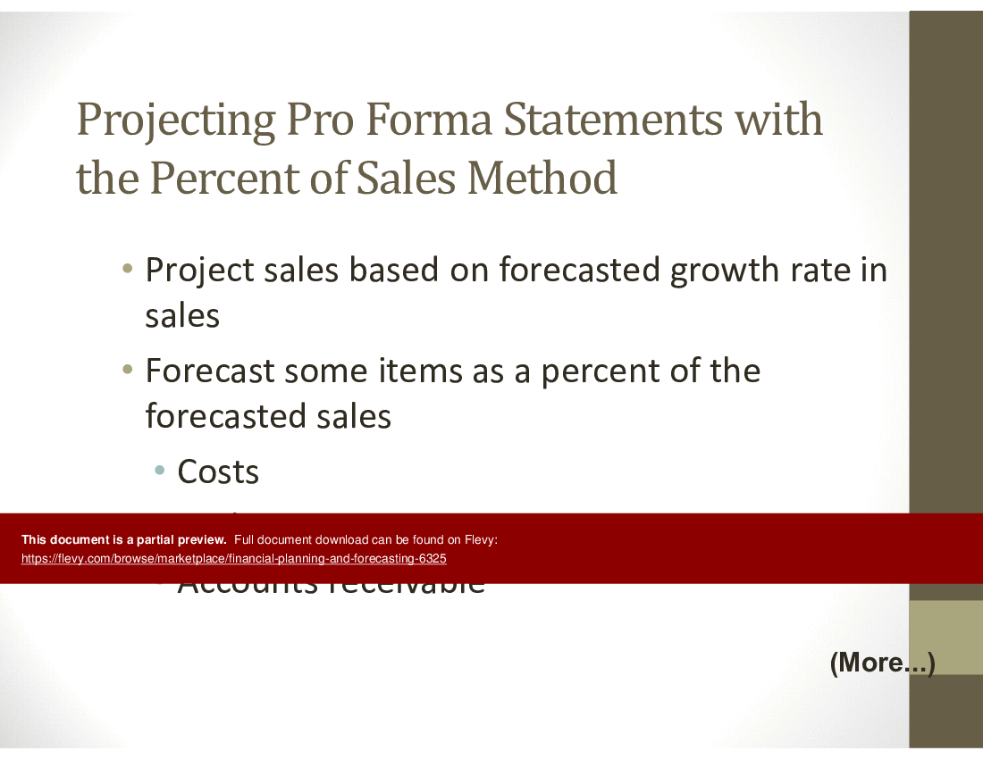 This is a partial preview of Financial Planning & Forecasting (41-slide PowerPoint presentation (PPT)). Full document is 41 slides. 