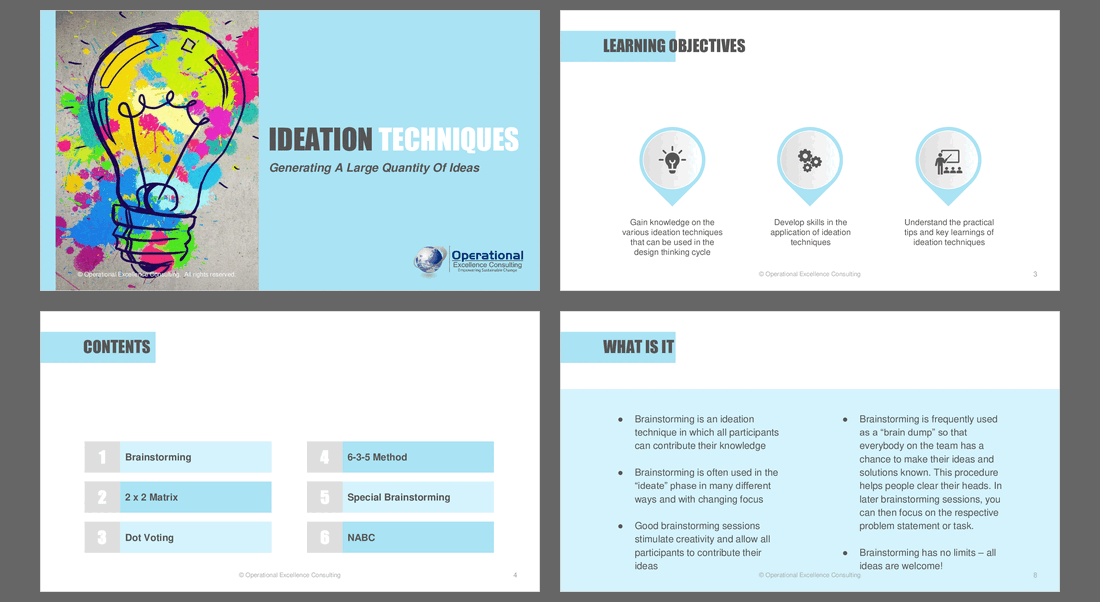 Design Thinking: Ideation Techniques (89-slide PPT PowerPoint presentation (PPTX)) Preview Image