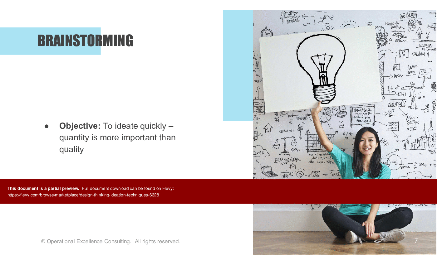 This is a partial preview of Design Thinking: Ideation Techniques (89-slide PowerPoint presentation (PPTX)). Full document is 89 slides. 