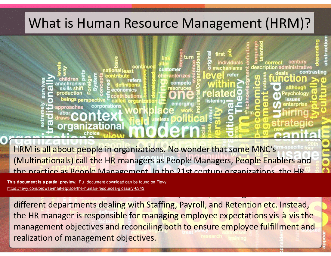 This is a partial preview of The Human Resources Glossary (140-slide PowerPoint presentation (PPTX)). Full document is 140 slides. 