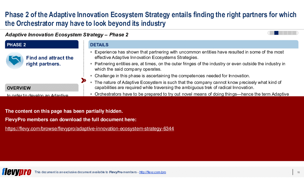 This is a partial preview of Adaptive Innovation Ecosystem Strategy (22-slide PowerPoint presentation (PPTX)). Full document is 22 slides. 