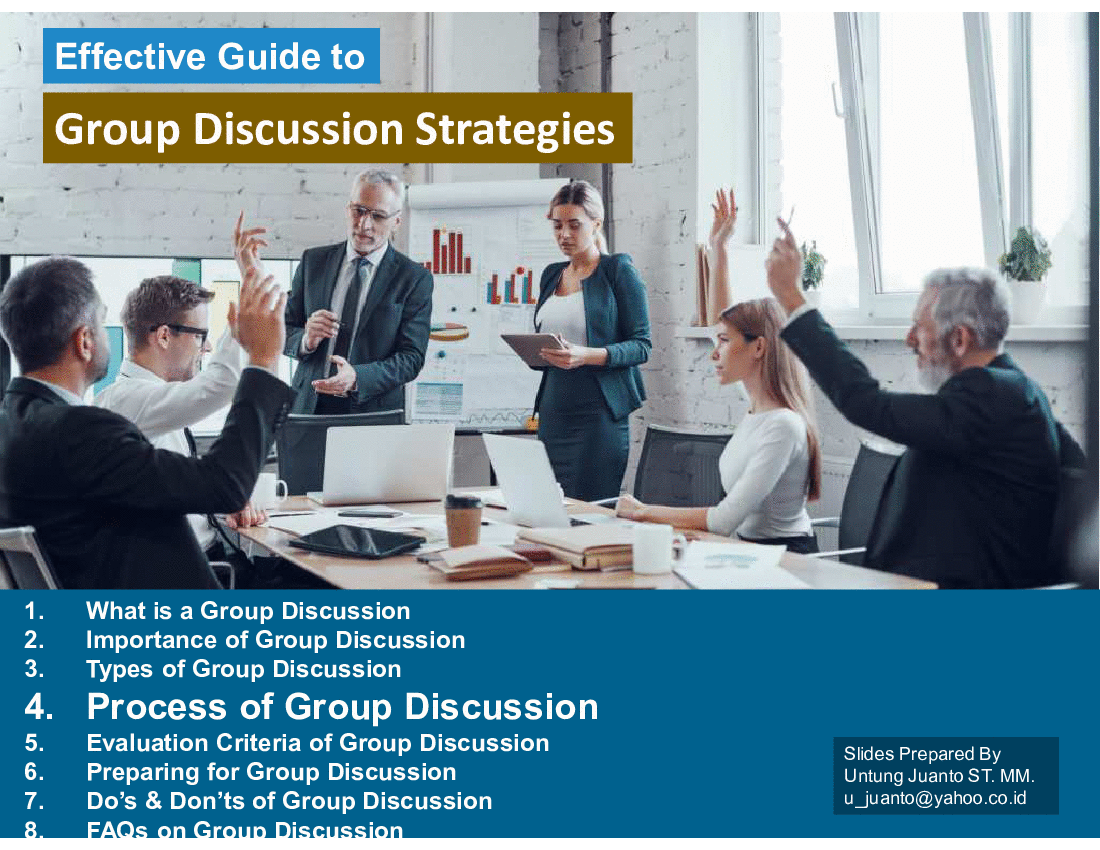Effective Guide to  Group Discussion Strategies (36-slide PowerPoint presentation (PPTX)) Preview Image
