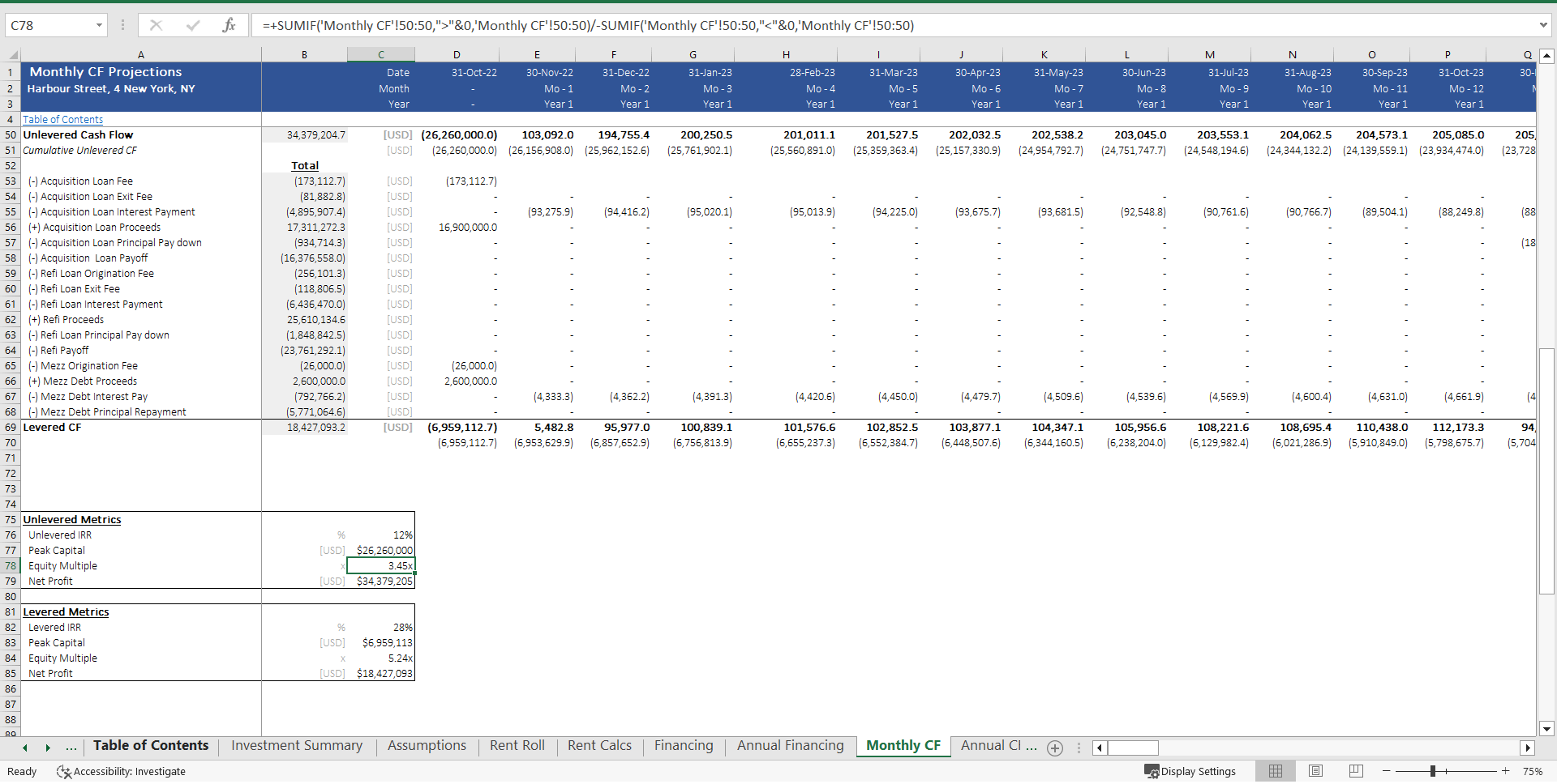 Real Estate - Industrial Acquisition Model (Excel template (XLSX)) Preview Image