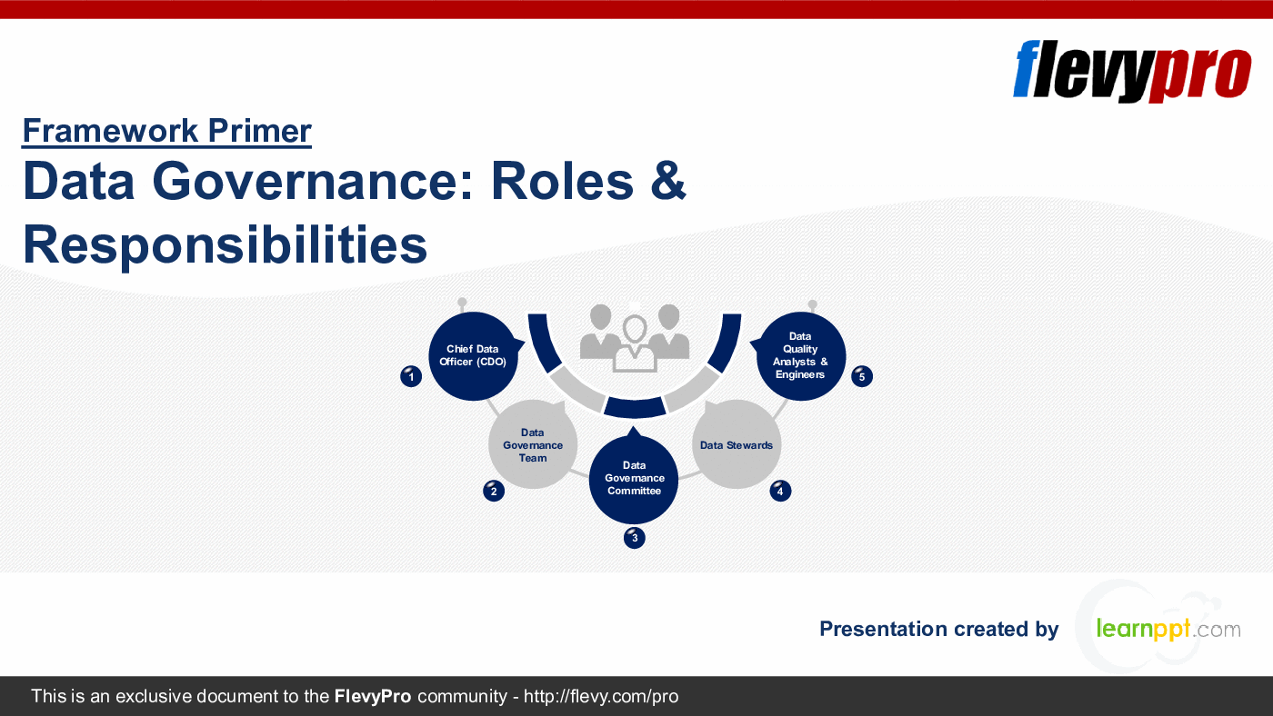 Data Governance: Roles & Responsibilities (24-slide PowerPoint presentation (PPTX)) Preview Image