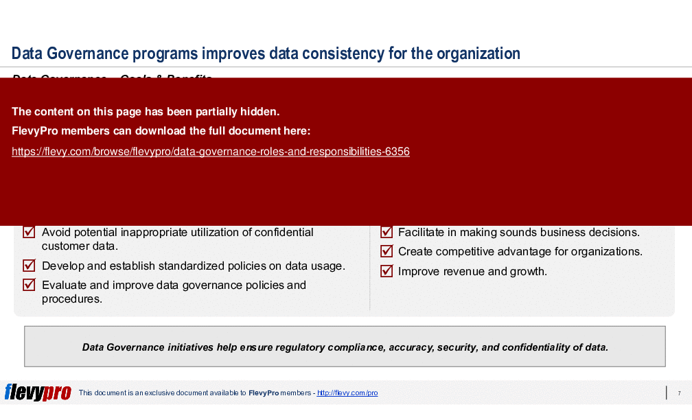 Data Governance: Roles & Responsibilities (24-slide PPT PowerPoint presentation (PPTX)) Preview Image