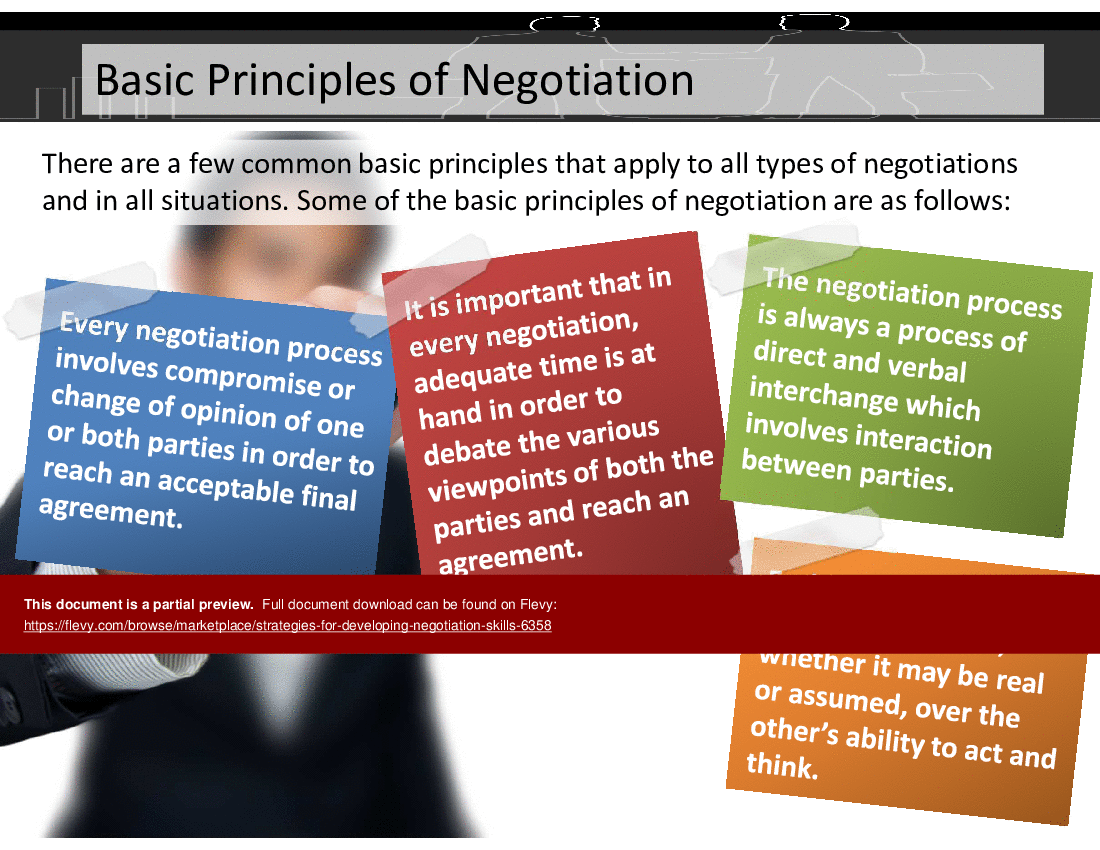 Strategies for Developing Negotiation Skills (67-slide PPT PowerPoint presentation (PPTX)) Preview Image