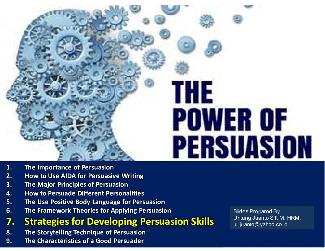 Strategies for Developing Persuasion Skills