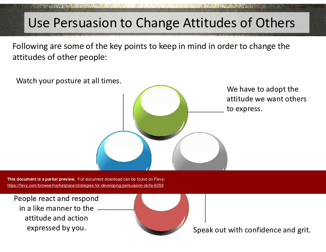 Strategies for Developing Persuasion Skills (88-slide PowerPoint presentation (PPTX)) Preview Image