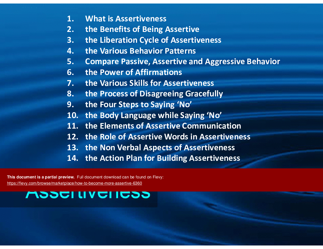 This is a partial preview of How to Become More Assertive (70-slide PowerPoint presentation (PPTX)). Full document is 70 slides. 
