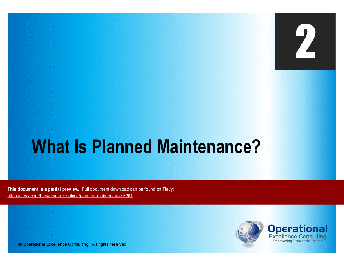 TPM: Planned Maintenance (102-slide PPT PowerPoint presentation (PPTX)) Preview Image