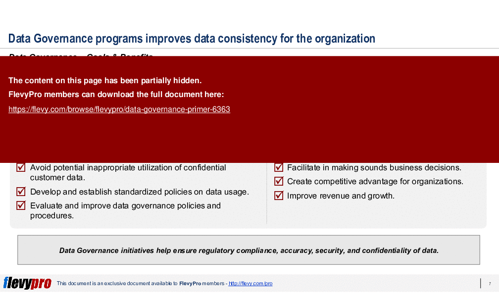 This is a partial preview of Data Governance Primer (23-slide PowerPoint presentation (PPTX)). Full document is 23 slides. 