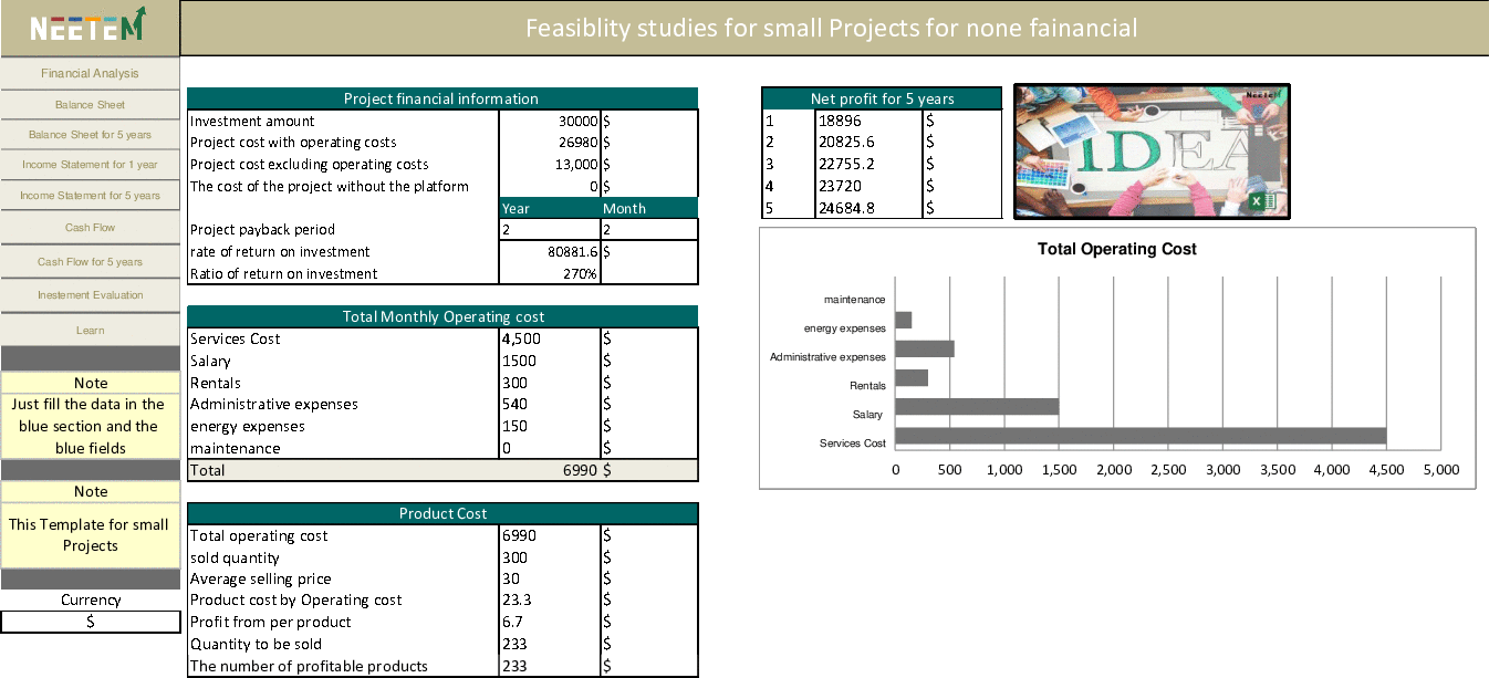 This is a partial preview of Feasibility Study Template for Small Projects (Excel workbook (XLSX)). 