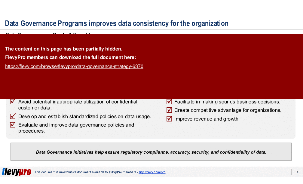 Data Governance Strategy (23-slide PowerPoint presentation (PPTX)) Preview Image