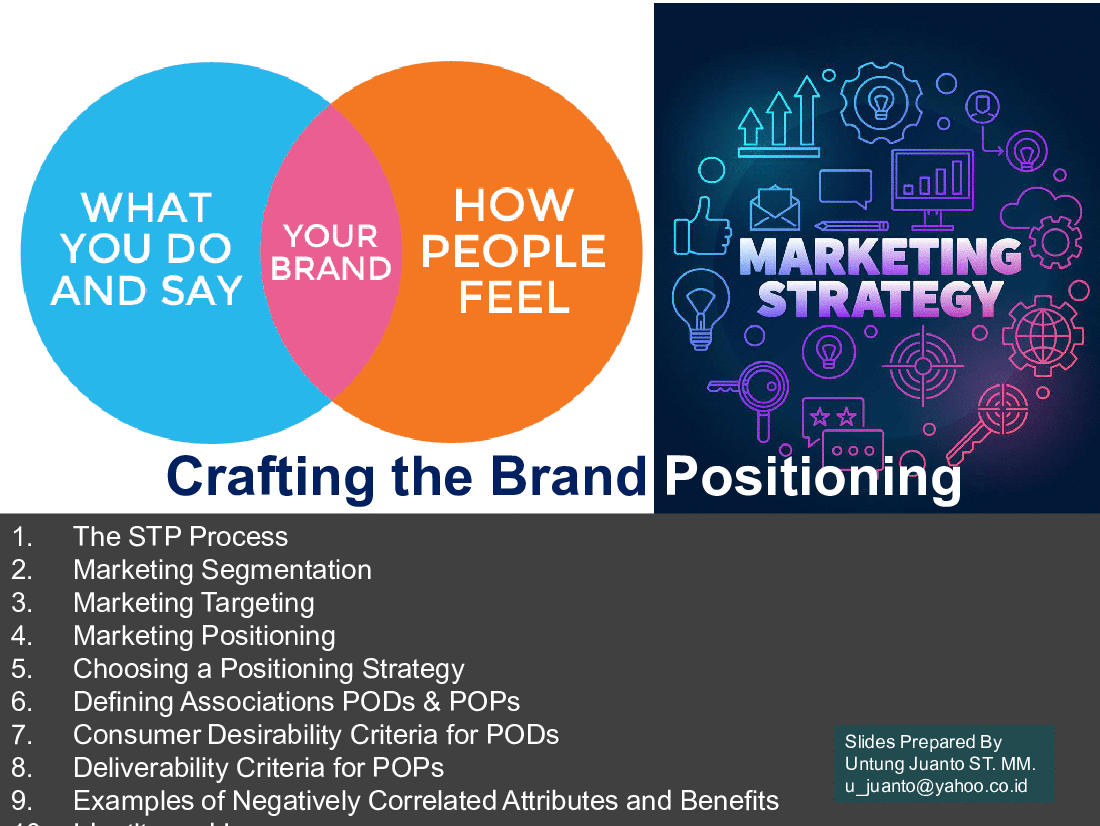 Crafting the Brand Positioning (Marketing Strategy) (23-slide PPT PowerPoint presentation (PPT)) Preview Image