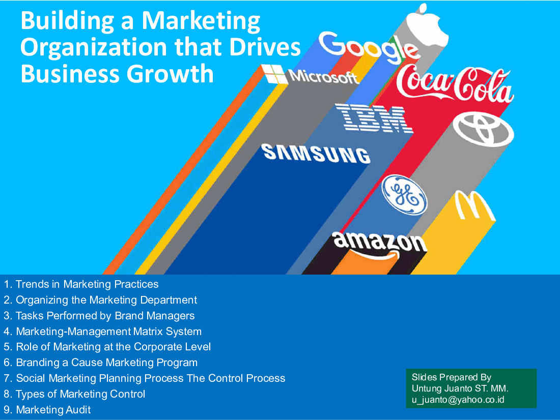 Building a Marketing Organization that Drives Growth (32-slide PowerPoint presentation (PPT)) Preview Image